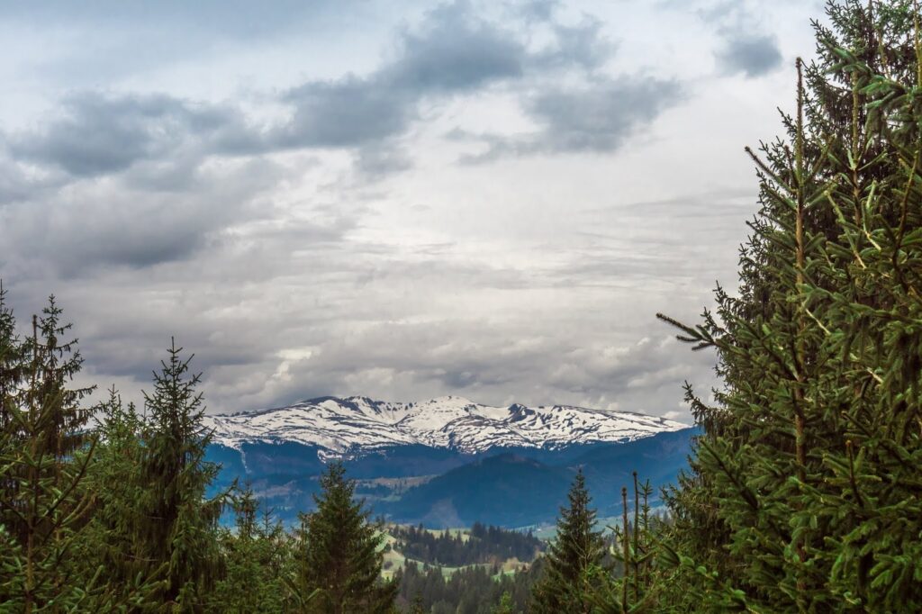 Фотоотчет о путешествии в Карпаты с фотоаппаратом Lumix GX8 - 75 - вид с границы Ивано-Франковской и Закарпатской областей около сувенирного рынка на гору Драгобрат